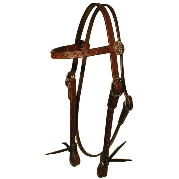 Circle Y 3/4” Border Tooled Browband Headstall