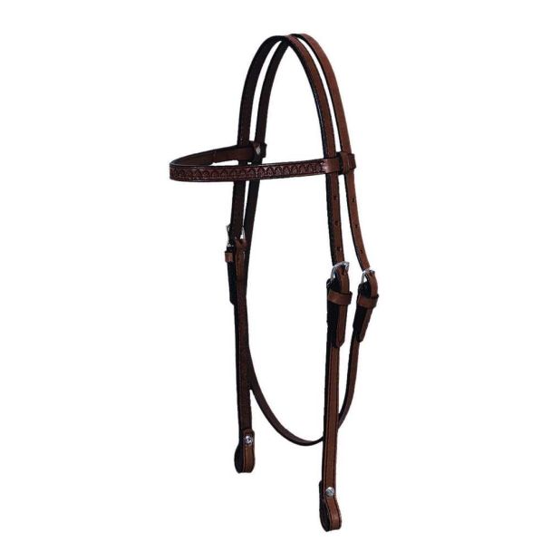 Circle Y 5/8” Shell Tooled Browband Headstall