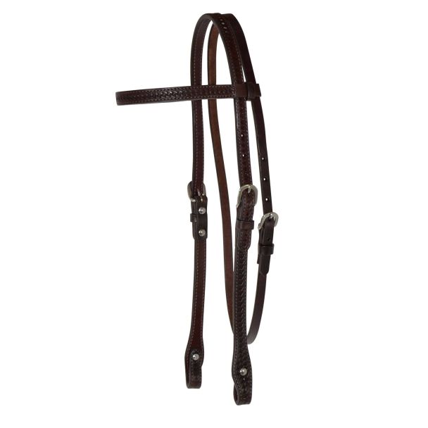 Circle Y Basketweave Tooled Brow Headstall 