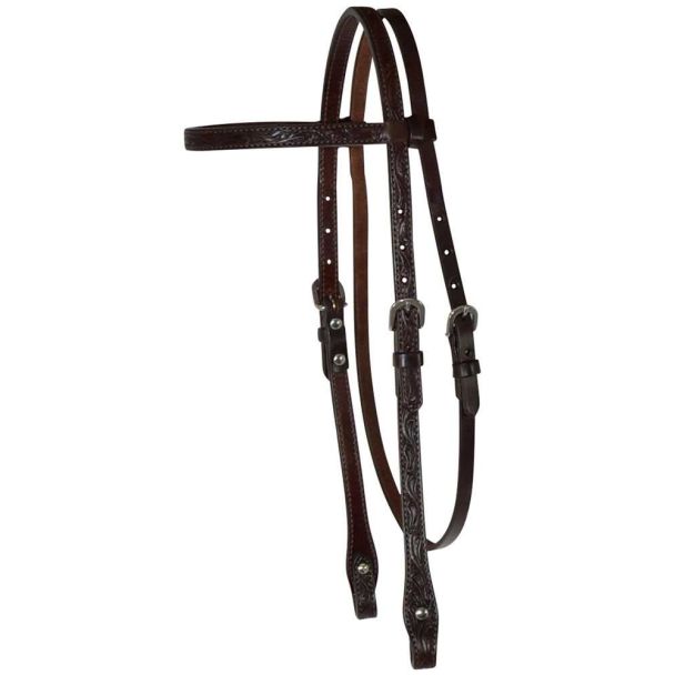 5/8” Floral Tooled Browband Headstall