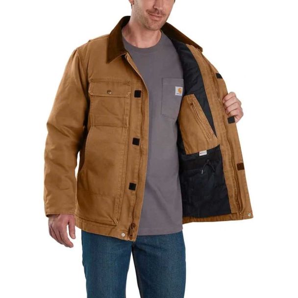 Men's Carhartt Brown Cotton Full Swing Traditional Coat