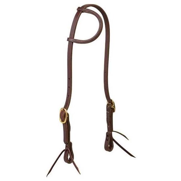 Working Cowboy Sliding Ear Headstall, 5/8", Solid Brass