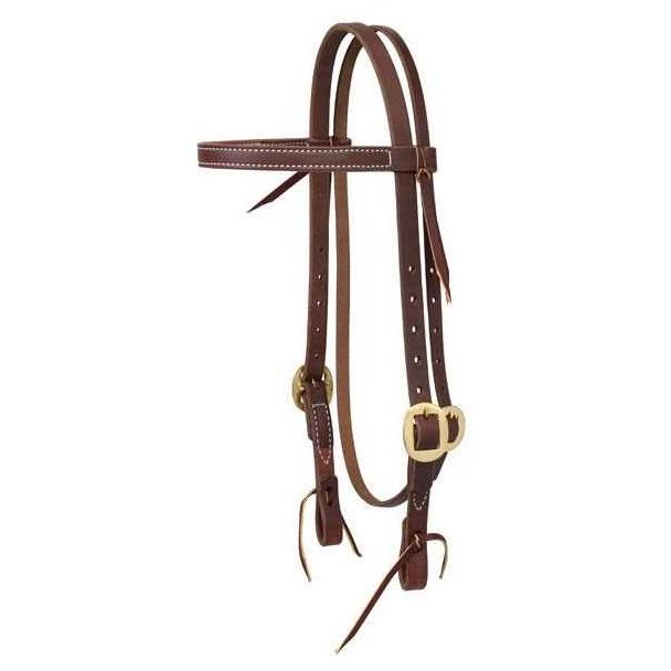 Working Cowboy Economy Browband Headstall, 3/4", Solid Brass