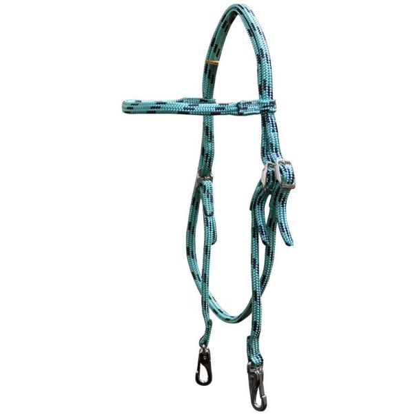 Soft Braid Browband Headstall - Turquoise/Navy