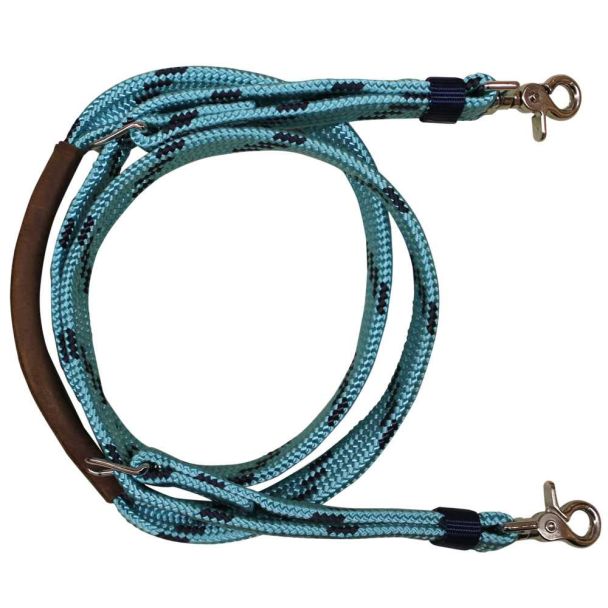 Soft Braid Shooting Reins - Turquoise/Navy 