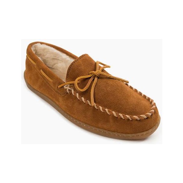 Minnetonka Men's Pile Lined Hardsole Slipper - Brown