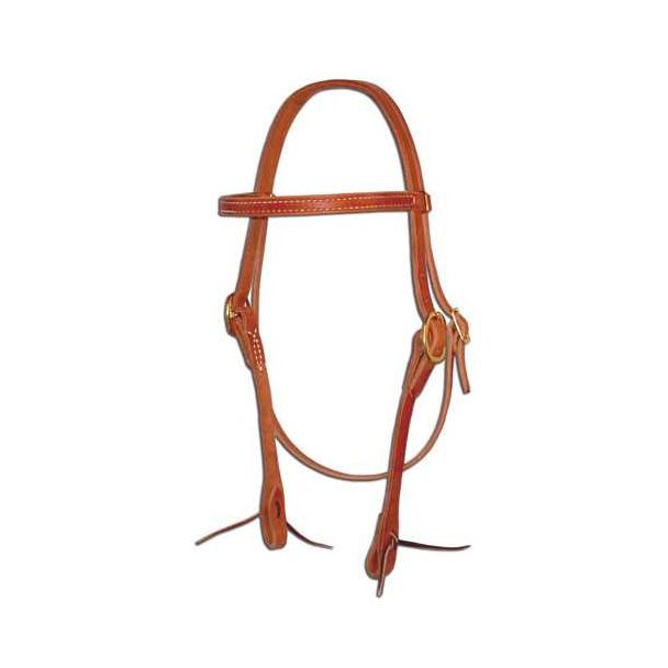 Straight Leather Browband Headstall With Ties