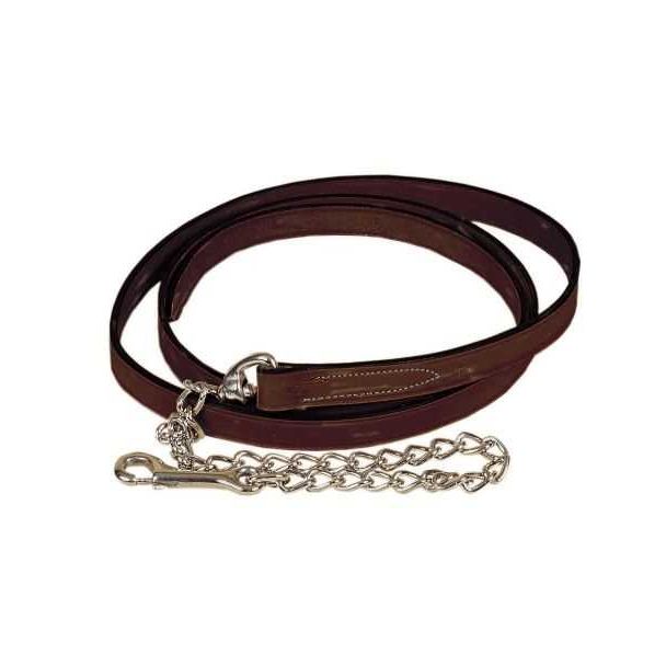 Tory Leather 1" Single Ply Lead With Nickel Plated Chain