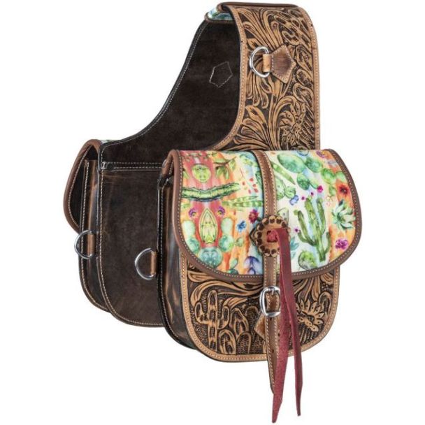 Tough1 Cactus Leather Saddle Bag