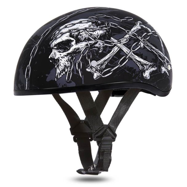 Daytona Helmets D6-SC Skull Cap 'Skull with Chains' Half Face Helmet