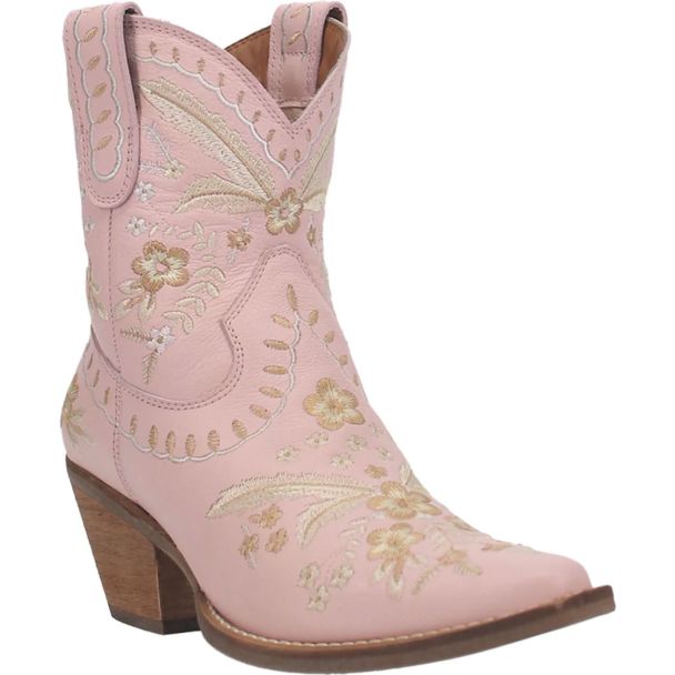 Dingo Ladies Primrose Leather Bootie - Pink