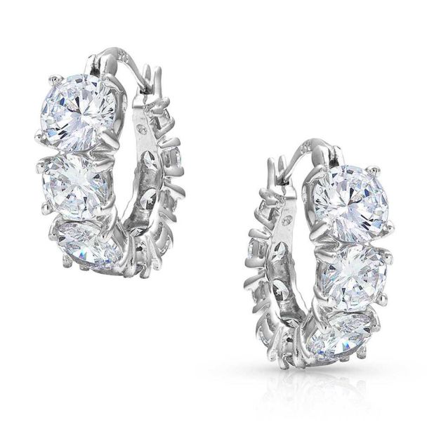 Sliding Brilliance Hoop Earring