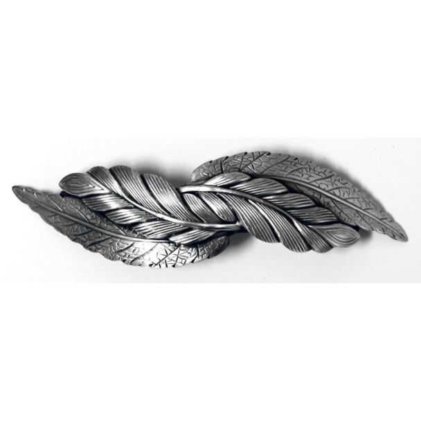 Feathers Barrette - Silver Colored