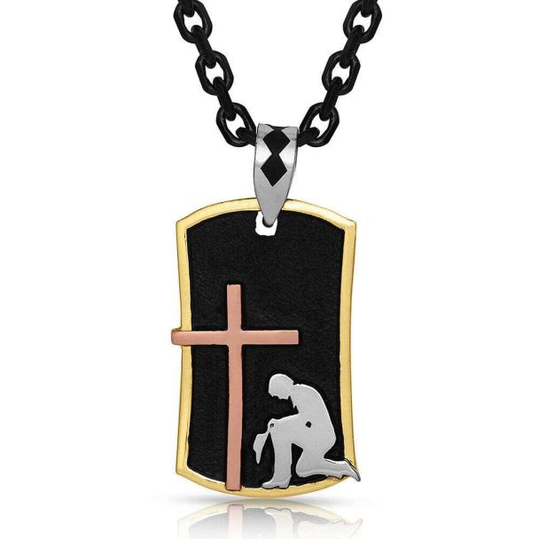 Kneeling at the Cross Dog Tag