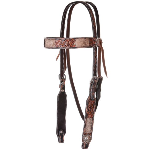 Circle Y Inlaid Filigree Browband Headstall