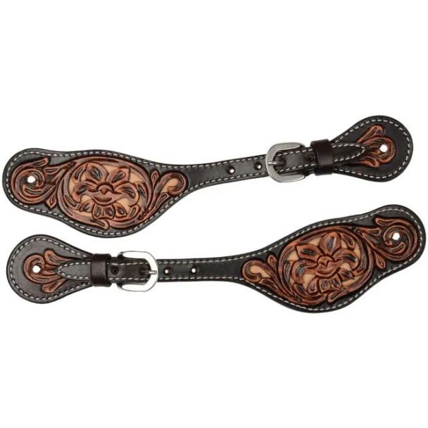 Circle Y Men's Filigree Inlay Spur Straps