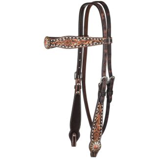 Circle Y White Daisy Filigree Browband Headstall