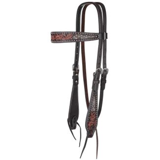 Circle Y Dark Flash Arizona Flower Browband Headstall