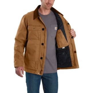 Men's Carhartt Brown Cotton Full Swing Traditional Coat