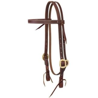 Working Cowboy Economy Browband Headstall, 3/4", Solid Brass