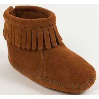 Minnetonka Back Flap Bootie - Brown, Infant