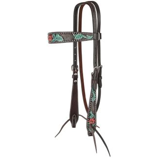 Circle Y Cactus Flower Filigree Browband Headstall