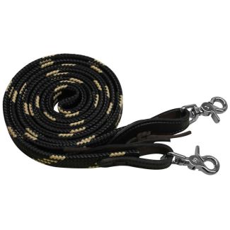 Soft Braid Reins - Turquoise/Navy