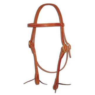 Straight Leather Browband Headstall With Ties