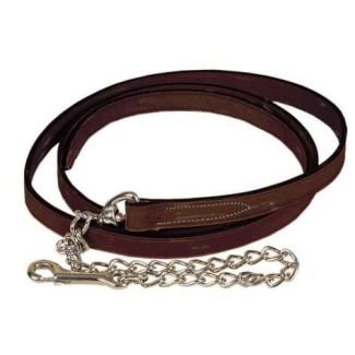 Tory Leather 1" Single Ply Lead With Nickel Plated Chain