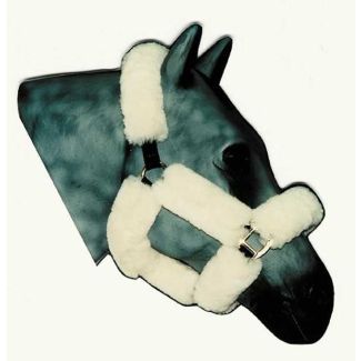9 piece Merino Sheepskin Shipping Halter or Bridle Cover - Natural Color
