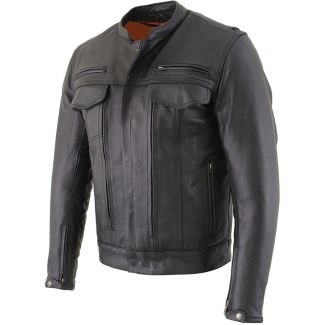 Men&rsquo;s Vented Scooter Jacket w/ Cool Tec Leather &amp; Utility Pockets&nbsp;
