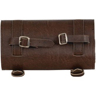 Two Buckle Antique Brown PVC Studded Windshield/Tool Motorcycle Bag w/ Quick Release