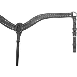 Premium Breast Collar With Spots -Black-Large Horse / Gypsy