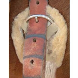 One Pair Merino Sheepskin Cinch Ring Buckle or Billet Pads Comfort for Horse Girths