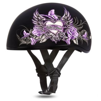 Daytona Helmets D6-WH Skull Cap 'Wild at Heart' Half Face Helmet