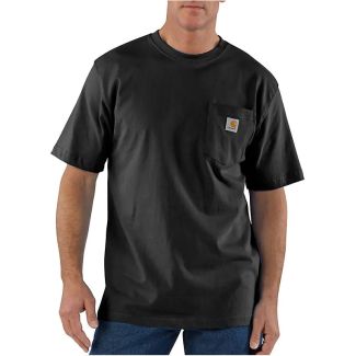 Loose Fit Heavyweight Short-Sleeve Pocket T-Shirt - Black 