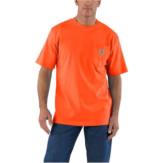 Loose Fit Heavyweight Short-Sleeve Pocket T-Shirt Big &amp; Tall - Bright Orange