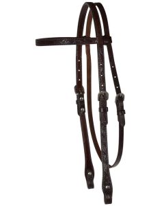 5/8” Floral Tooled Browband Headstall