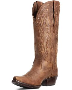 Women's Ariat Heritage Elastic Calf Brown Snip Toe Boots