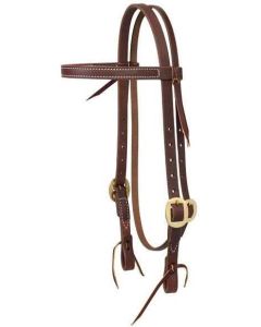 Working Cowboy Economy Browband Headstall, 3/4", Solid Brass