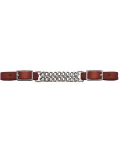 Bridle Leather 4-1/2" Double Flat Link Chain Curb Strap