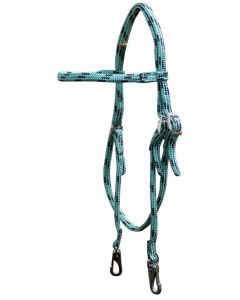 Soft Braid Browband Headstall - Turquoise/Navy