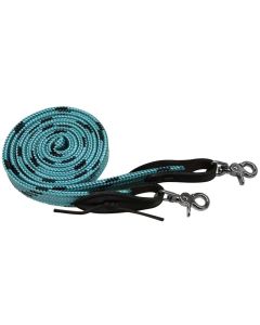 Soft Braid Reins - Turquoise/Navy