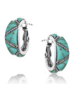 Turquoise Wedge Hoop Earrings